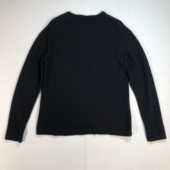 Banana Republic Sweater Men's L* (S) Black 100% Extra Fine Italian Merino Wool V - Picture 2 of 14